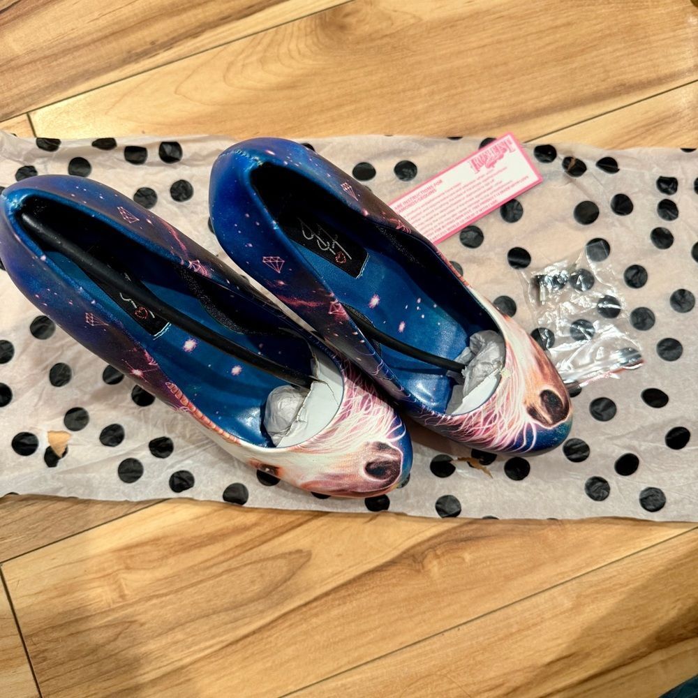 🦄✨ IRON FIST by Avril Lavigne Unicorn Galaxy Platform Heels BRAND NEW in Box ✨🦄 - Picture 10 of 11
